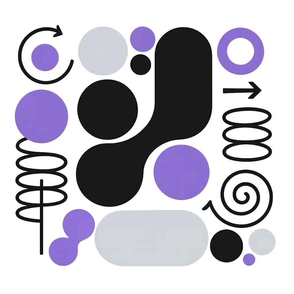 Abstract shapes representing data flow.